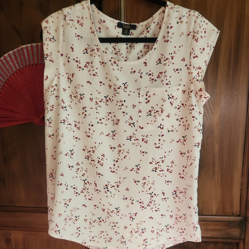 Floral Print White Top